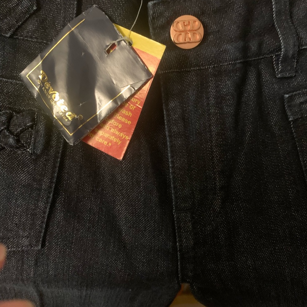 New Braided waistline pocket dark wash denim jeans - Picture 5 of 5
